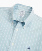 Brooks Brothers Men's Stretch Regent Regular-Fit Sport Shirt, Non-Iron Stripe | Light/Blue