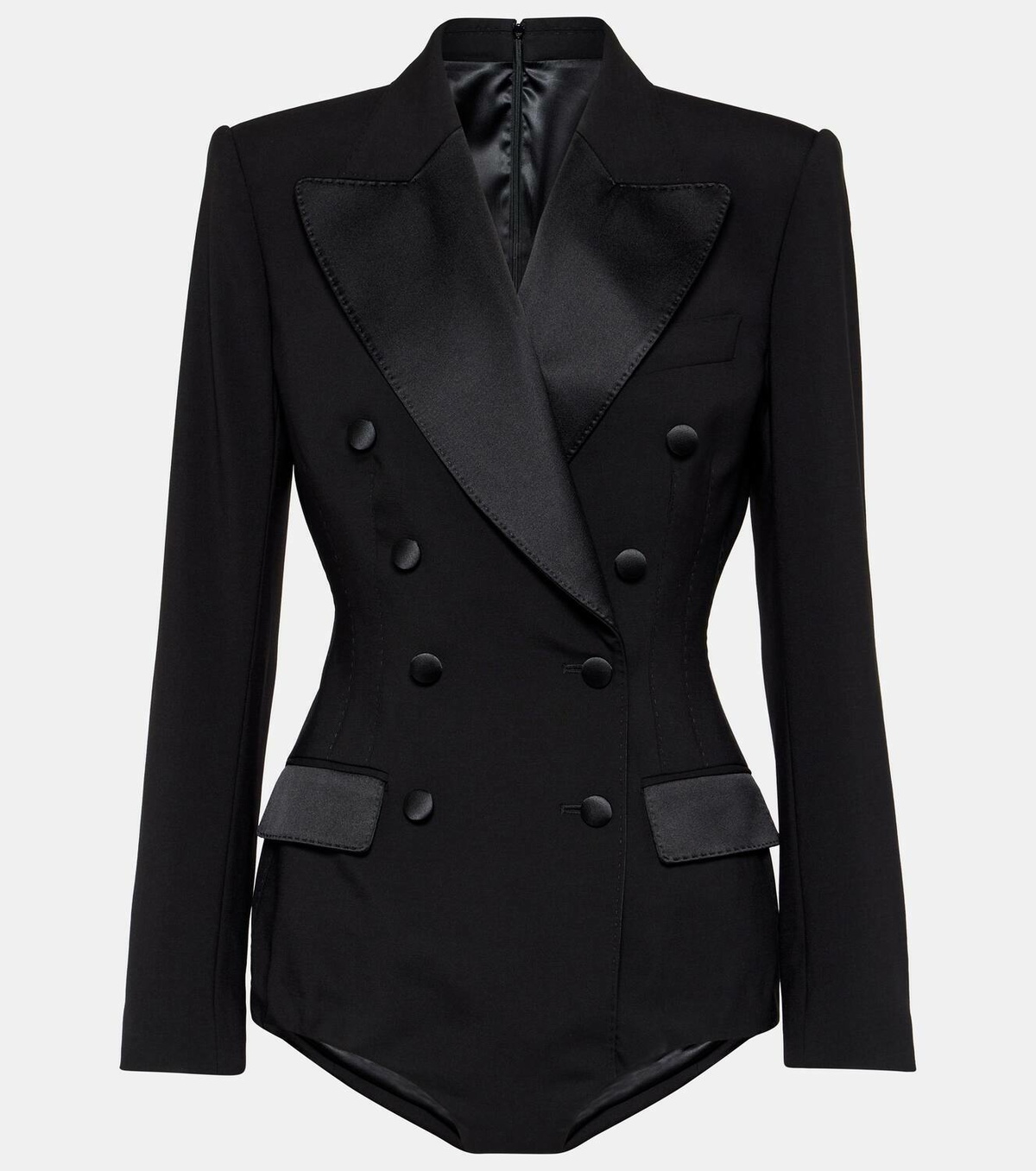 【関税&送料込】Dolce&Gabbana Black Wool Gabardine Tuxedo Tr Tailored wool gabardine tuxedo pants in Black for Women