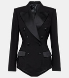 Dolce&Gabbana Wool-blend tuxedo bodysuit