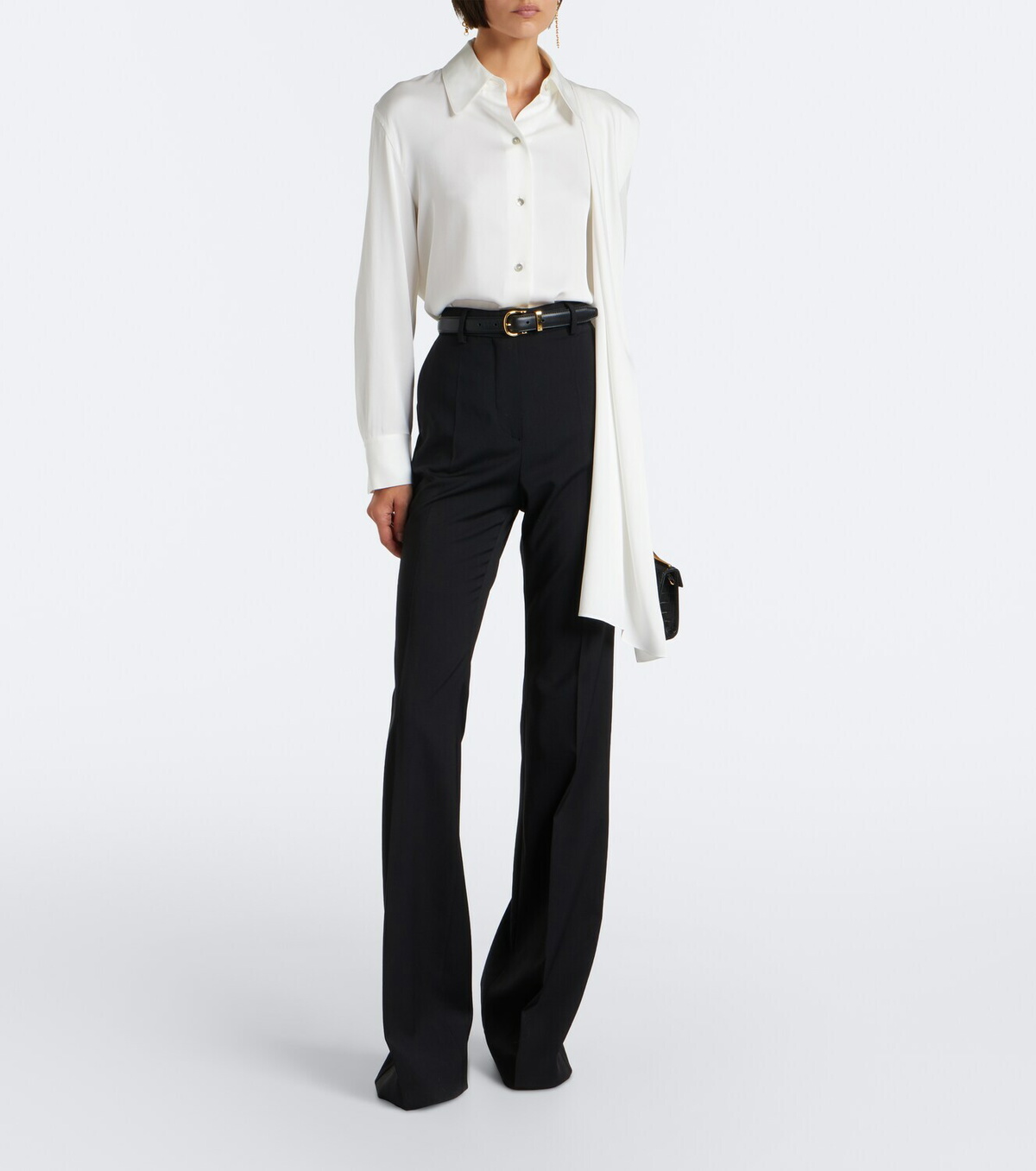 Vince Draped silk-blend satin blouse