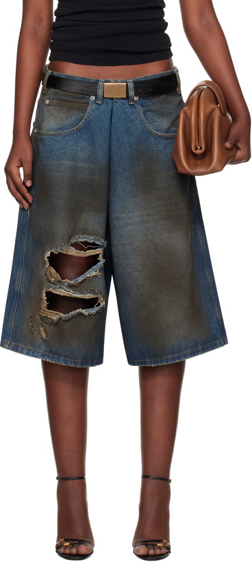 Photo: LU'U DAN Blue Kriss Kross Denim Shorts