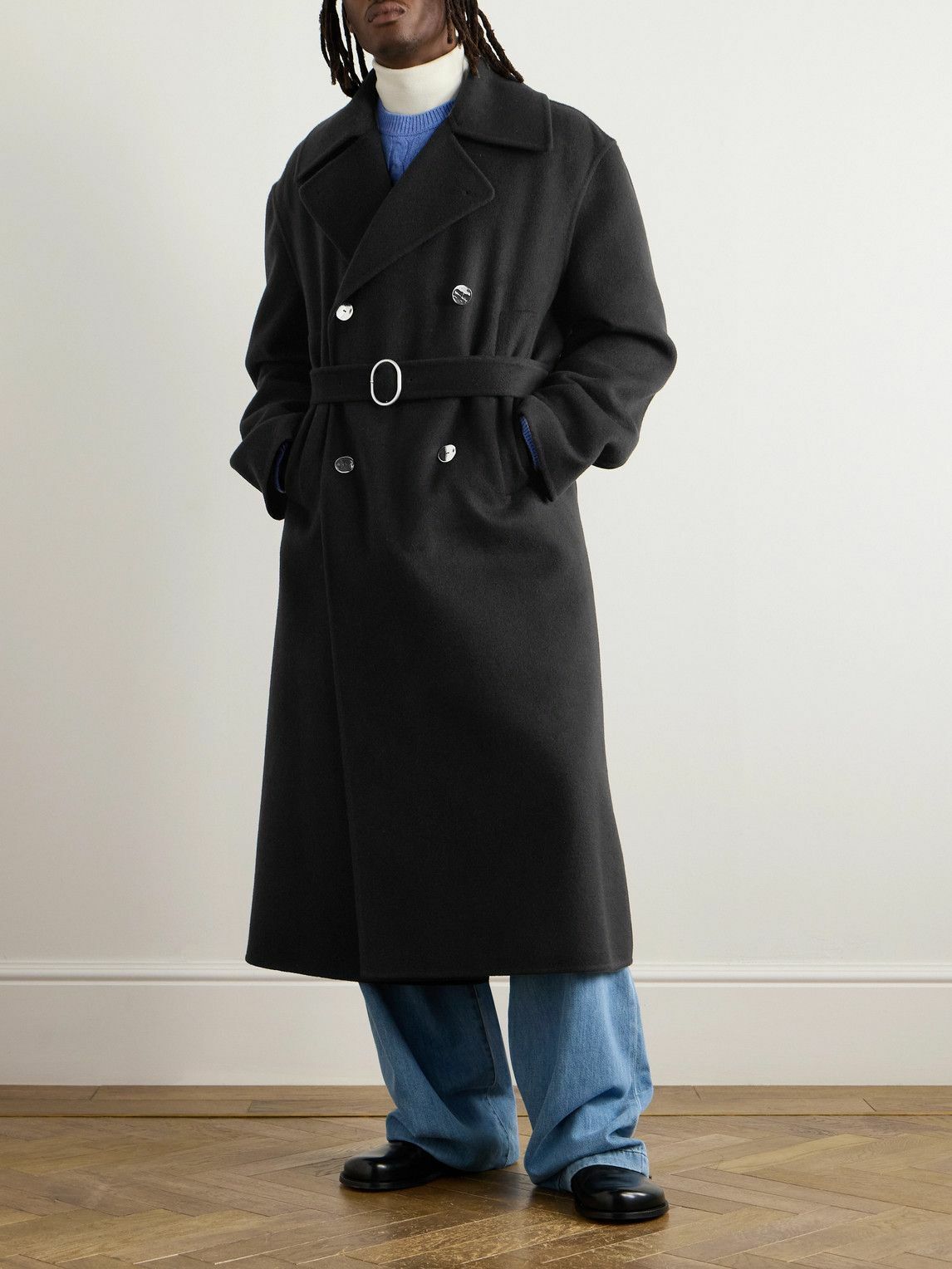 新品未使用 JIL SANDER /Double Face Wool Coat Jil Sander - Double-Breasted Belted Double-Faced Cashmere