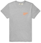Pasadena Leisure Club - Enzyme-Washed Logo-Print Mélange Combed Cotton-Blend Jersey T-Shirt - Gray