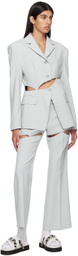 J KOO Gray Cutout Blazer
