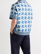 DOLCE & GABBANA - Camp-Collar Printed Silk Shirt - Blue