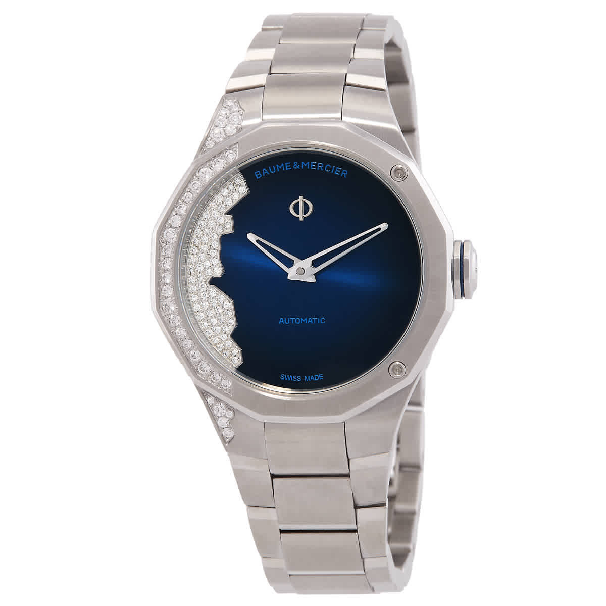 Baume et Mercier Riviera Automatic Diamond Blue Dial Ladies Watch M0A10677