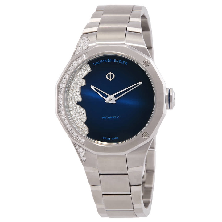 Photo: Baume et Mercier Riviera Automatic Diamond Blue Dial Ladies Watch M0A10677