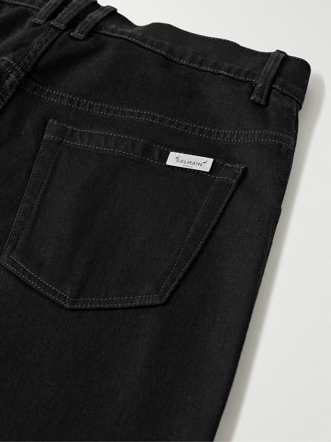 Pantalon Slim En Cuir Noir Balmain - Taille FR36 (UK8 US27) - Occasion Bon état