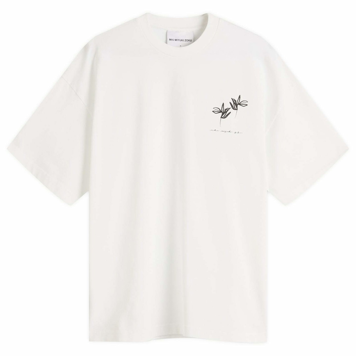 Photo: MKI Men's Ink Flower T-Shirt in White