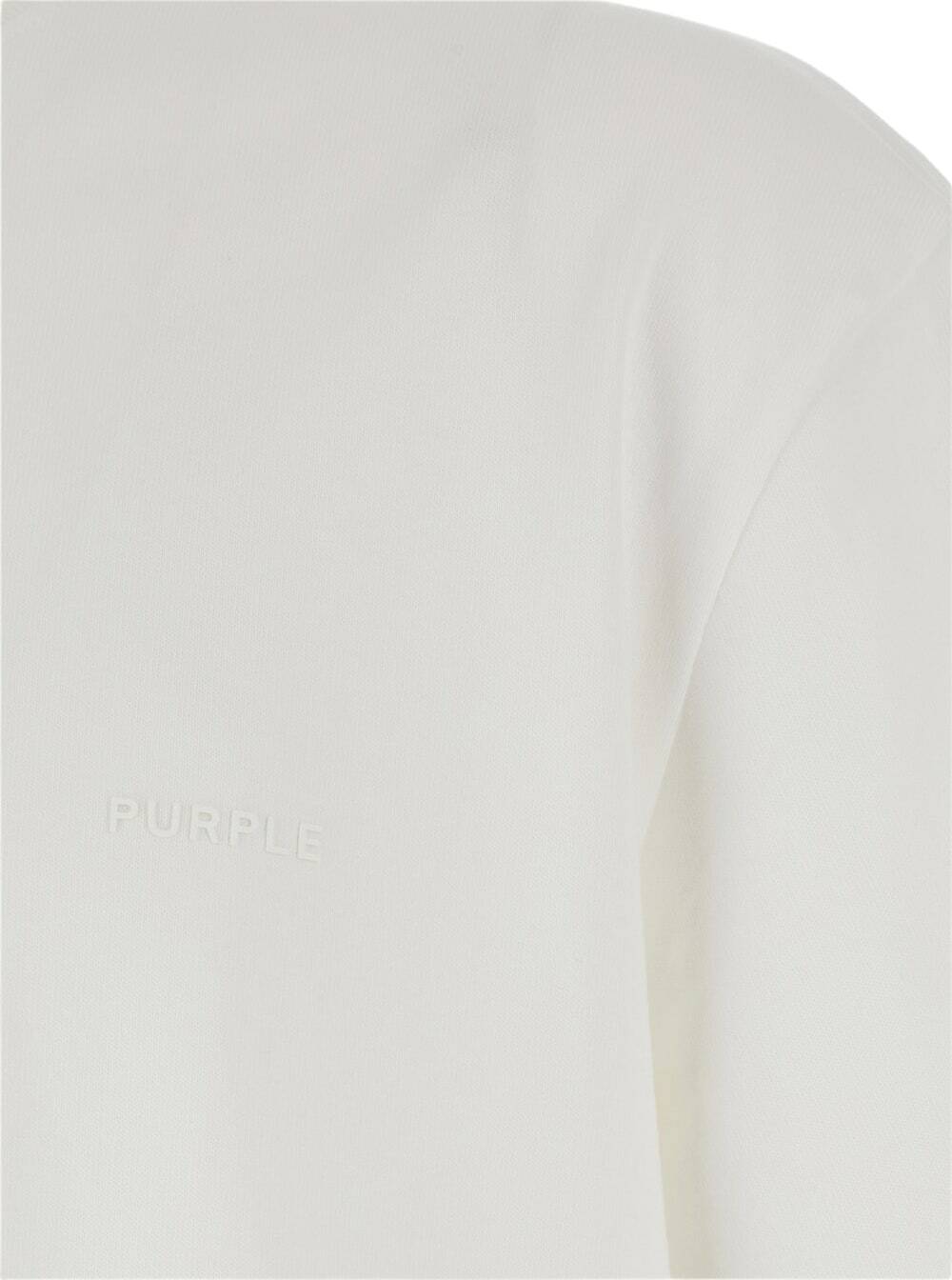 Purple Brand White Crewneck T-shirt With Dropped Shoulders In Cotton Man