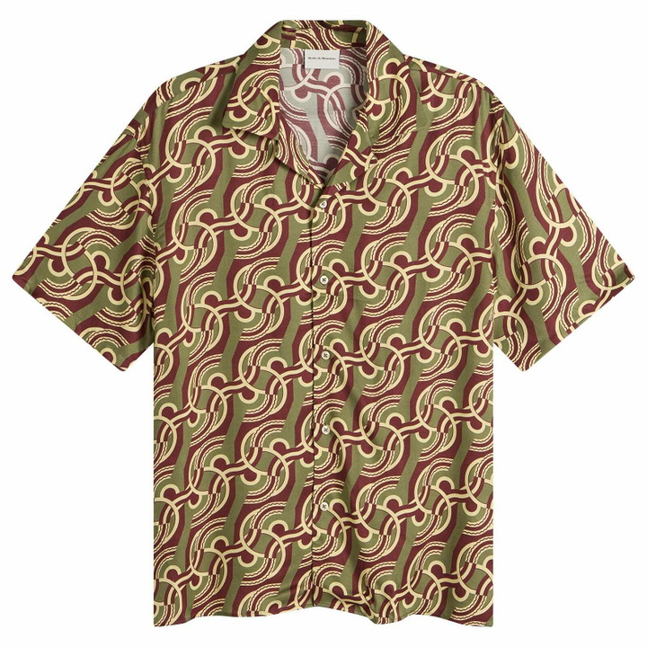 Photo: Drôle de Monsieur Men's Viscose Chain Link Monogram Shirt in Brown