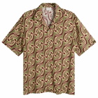 Drôle de Monsieur Men's Viscose Chain Link Monogram Shirt in Brown