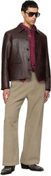 TONYWACK Beige Washed Corduroy Wide-Leg Trousers