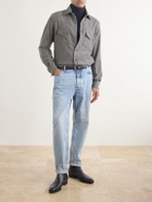 Eleventy - Texas Houndstooth Wool and Cashmere-Blend Shirt - Gray