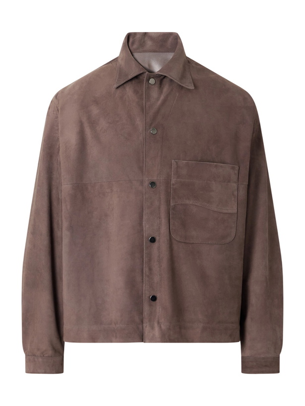 Photo: Stòffa - Wave Suede Jacket - Brown