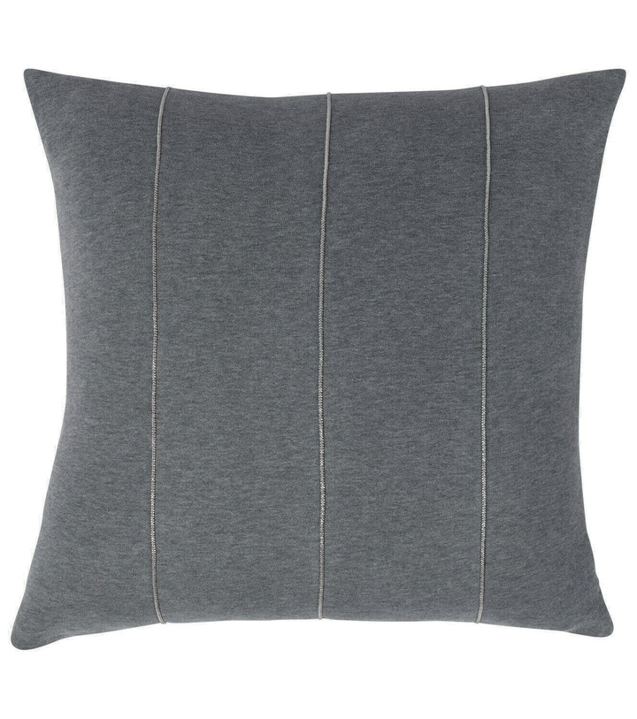 Photo: Brunello Cucinelli - Embellished cotton cushion