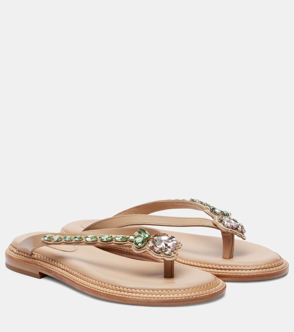 Simone Rocha Embellished leather thong sandals
