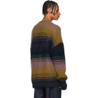 Acne Studios Yellow and Mulitcolor Nosti Stripe Crewneck Sweater