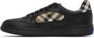 Burberry Black Leather & Check Terrace Sneakers​