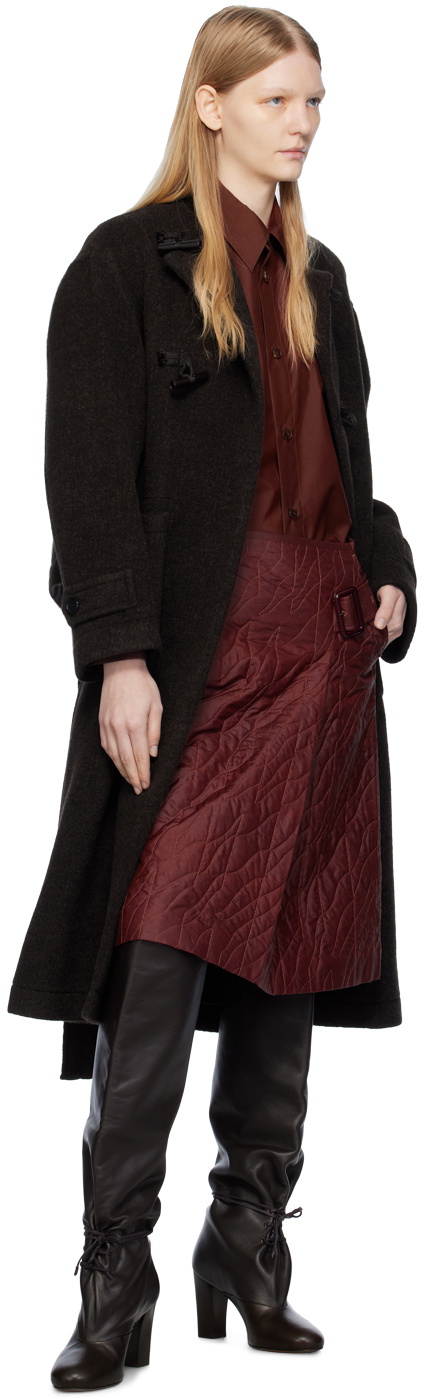 UMBER POSTPAST Brown Garment-Dyed Midi Skirt