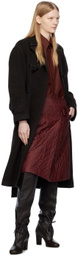 UMBER POSTPAST Brown Garment-Dyed Midi Skirt
