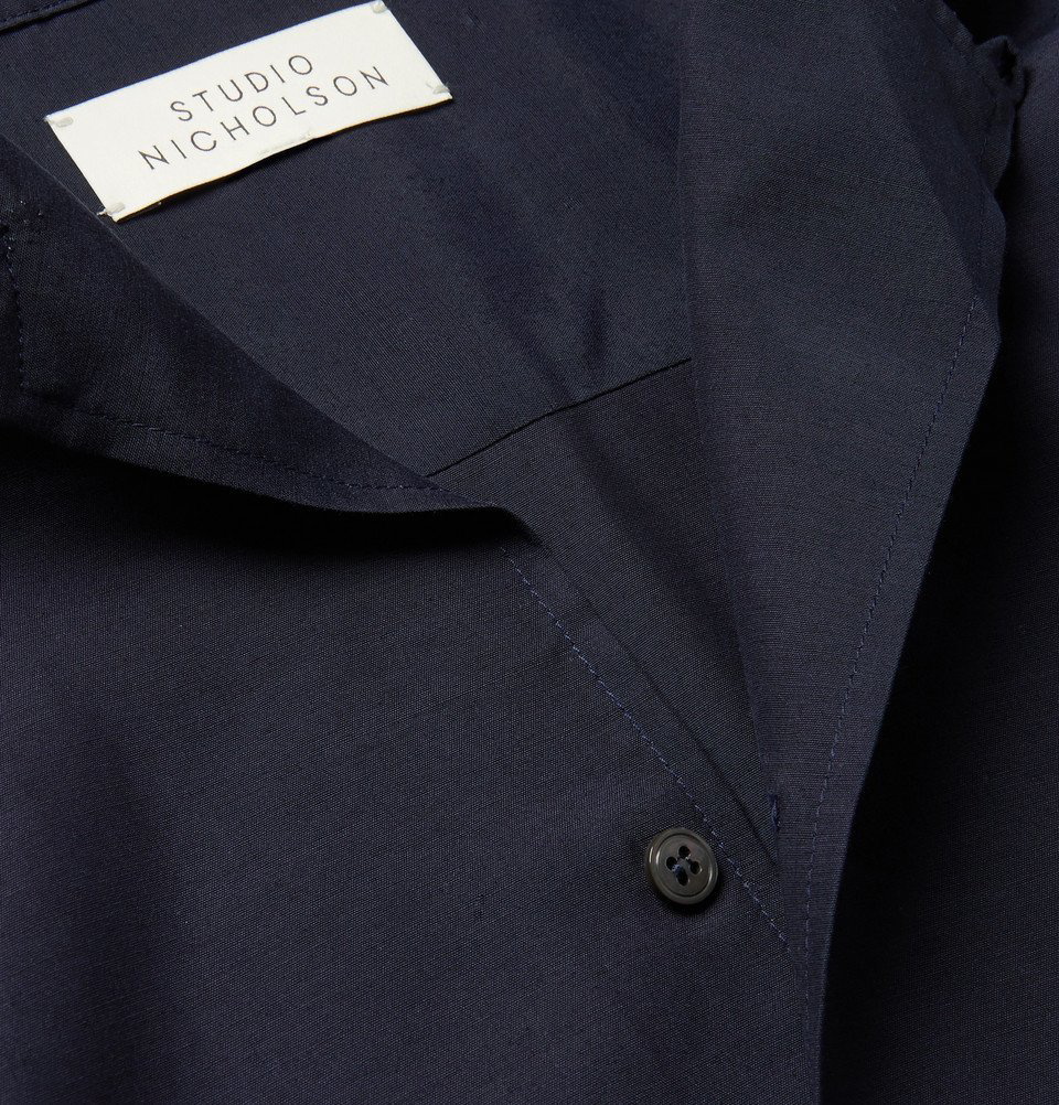 Studio Nicholson - Camp-Collar Woven Shirt - Men - Navy Studio