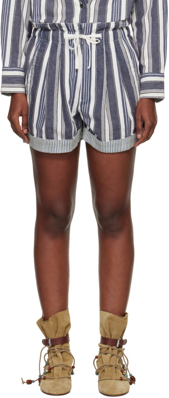 Photo: Isabel Marant Etoile Navy & Off-White Nirma Summer Striped Shorts