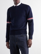 Thom Browne - Striped Cotton Sweater - Blue