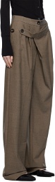 Peter Do Brown Wrap Trousers