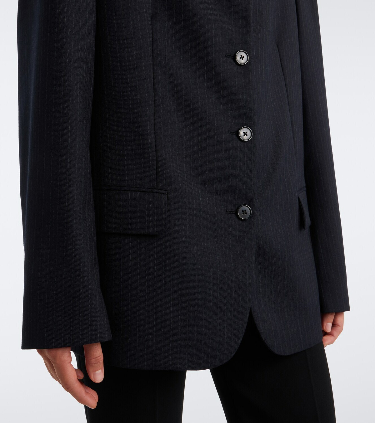The Row Gelda chalk stripe wool blazer