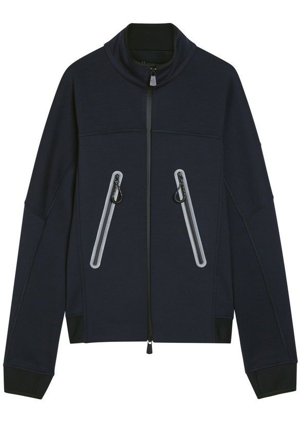 Photo: Moncler Grenoble Logo-appliquéd Stretch-jersey Sweatshirt Navy