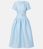 Self-Portrait Belted taffeta midi dress