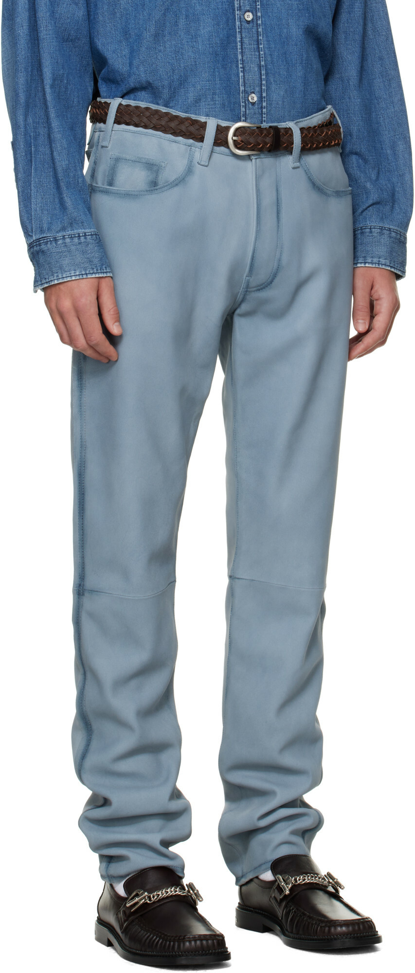 Acne Studios Blue 1979 Suede Trousers