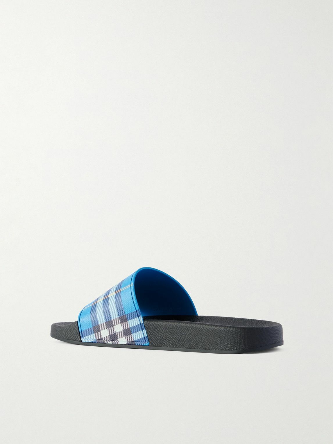 Burberry - Checked Canvas Slides - Blue