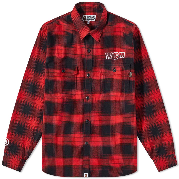 Photo: A Bathing Ape Check Shark Relaxed Fit Flannel Shirt