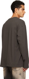 We11done Gray Se11done Multi-Logo Long Sleeve T-shirt