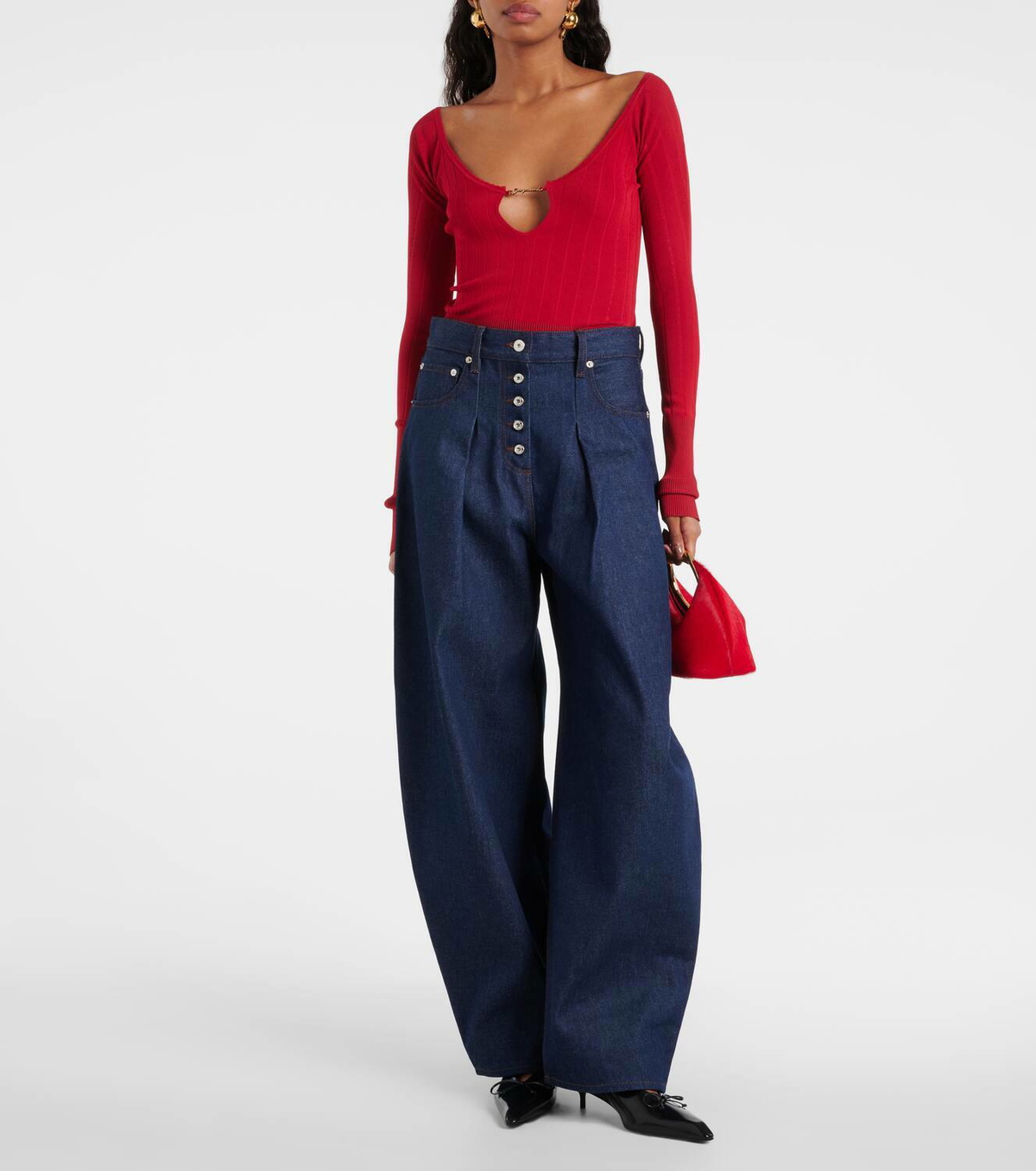 Jacquemus De-Nîmes Ovalo mid-rise wide-leg jeans Jacquemus