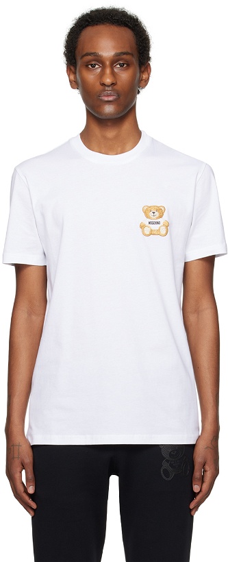 Photo: Moschino White Teddy Patch T-Shirt