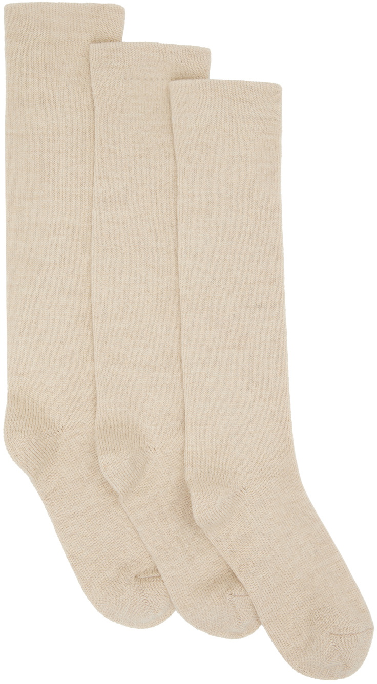 Lauren Manoogian Three-Pack Beige Tall Socks Lauren Manoogian