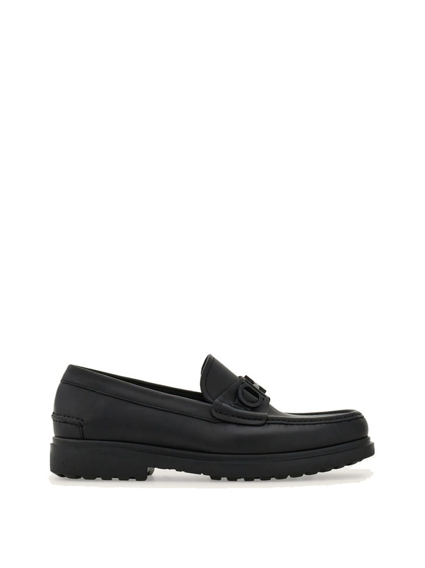 Photo: Ferragamo Mens Loafer with Gancini buckle in Black