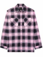 Givenchy - Oversized 4G Checked Cotton Shirt - Pink