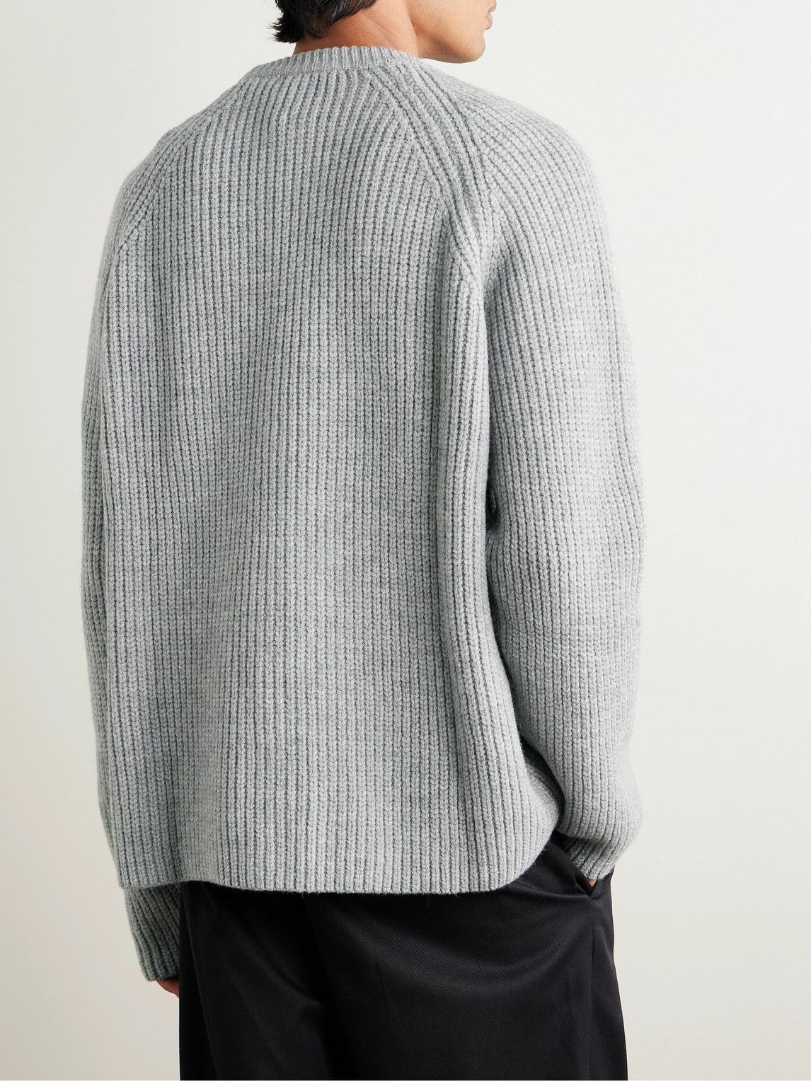 The Frankie Shop - Carter Ribbed Merino Wool-Blend Sweater - Gray
