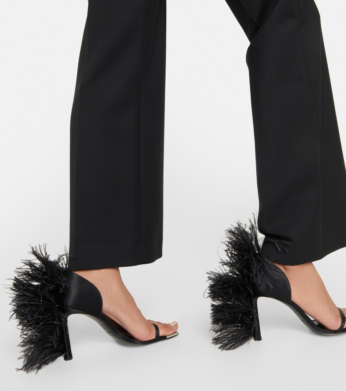 Area x Sergio Rossi Amazona feather-trimmed sandals