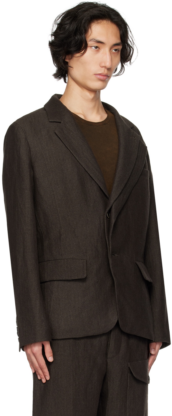 UMA WANG Brown Jerrion Blazer