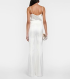 Galvan Bridal Sculpted satin flared pants