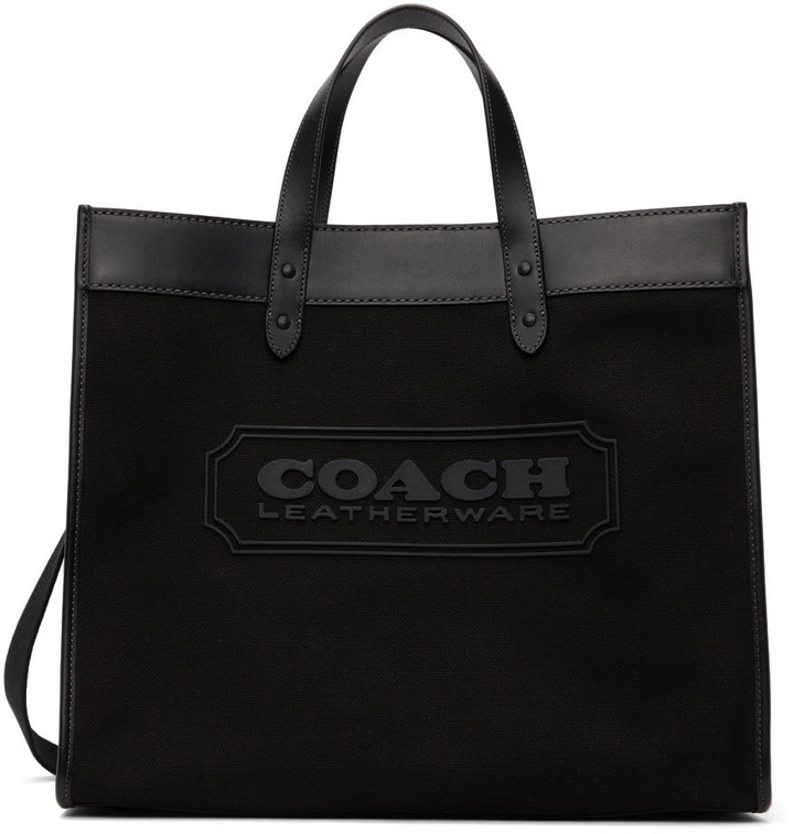 Photo: Coach 1941 Black Canvas Field 40 Tote