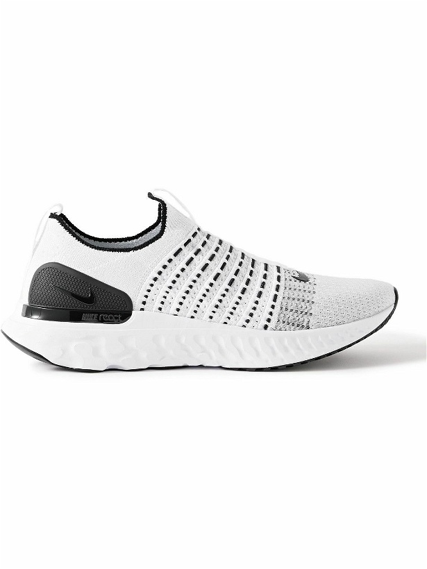 Photo: Nike Running - React Phantom Run 2 Rubber-Trimmed Flyknit and Flyknit Loft Running Sneakers - White