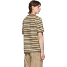 BEAMS PLUS Brown Striped Pocket T-Shirt