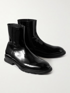 Alexander McQueen - Patent-Leather Ankle Boots - Black