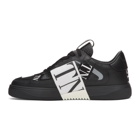 Valentino Black and White Valentino Garavani Elastic Low-Top Sneakers